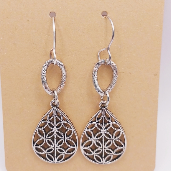Silver drop Earrings - Picture 2 of 9